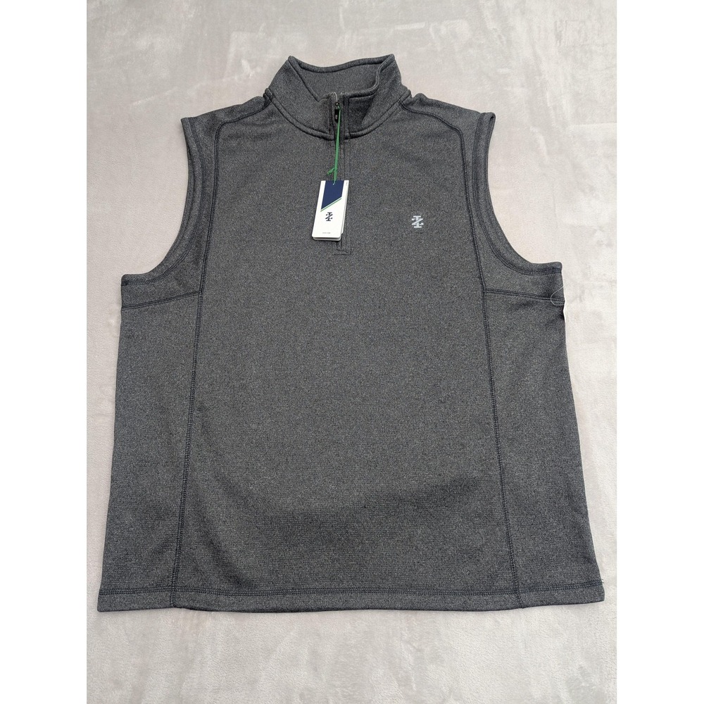 IZOD Golf Vest Mens XL Gray 1/4 Zip Fleece Windbreaker Hydra Shield Water Repel‎